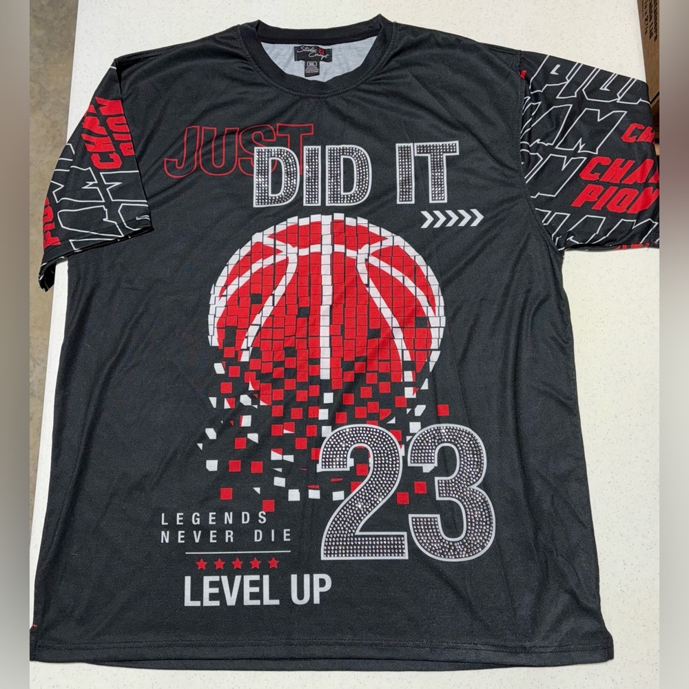 Studio 23 Concept Just Did It Graphic Basketball T-Shirt Mens 3XL Black